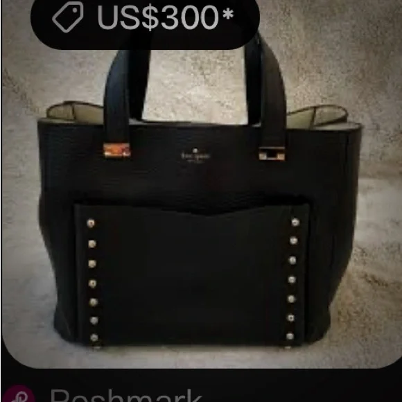 Vintage style Y2K Kate Spade AUTHENTIC Black Leather Tote handbag crossbody bag - Picture 3 of 17